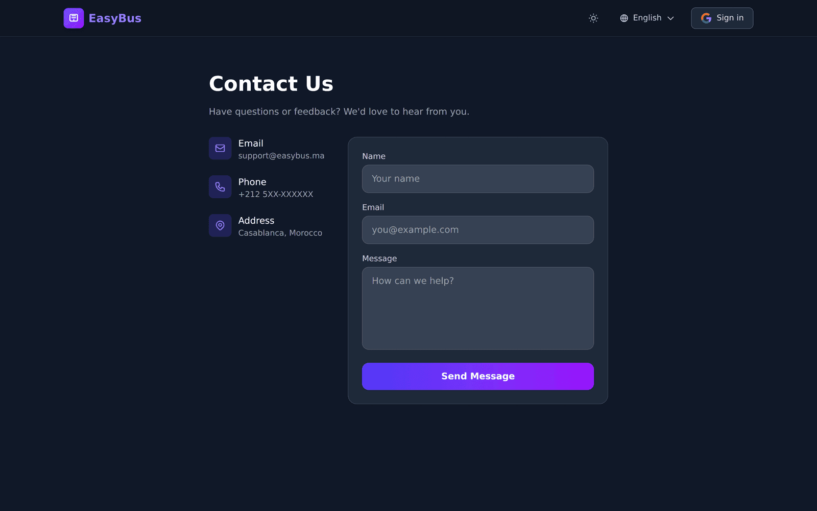 EasyBus screenshot