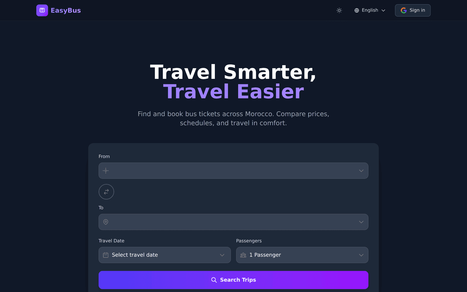 Screenshot of EasyBus